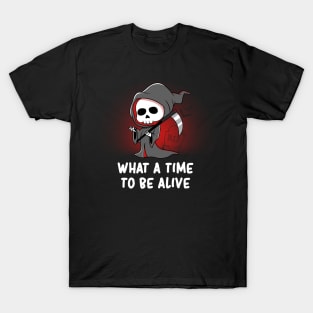 Cute Grim Reaper Sarcasm Kawaii Skeleton Dark Humor T-Shirt